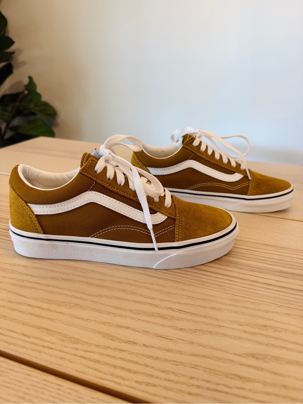 Vans Old Skool Color Theory Golden Brown Suede Sneakers Mens 5 Womens 6.5